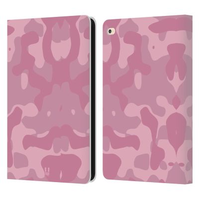 Head Case Designs Pink Soft Camouflage Leather Wallet Case Compatible with Apple iPad Air 2 (2014)