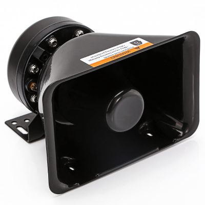 BooYu 200 Watt Rectangle High-Performance PA Siren Horn Speaker [8 Ohms] [125-135 dB] [IP66 Waterproof] [Compatible with 100-200 Watt Siren System] for Police Car, Ambulance, Fire, Engineer Vehicles