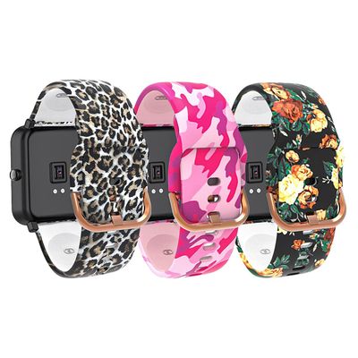 3-Pack Bands Compatible with AGPTEK LW11 Smart Watch Band for Women, Quick Release Soft Silicone Pattern Printed Straps Replacement for AGPTEK LW11 Smartwatch(3 Colors B)