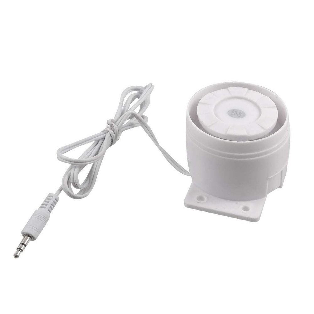 New Lon0167 95dB DC 6-12V 3.5mm Jack Electronic Alarm Sound Buzzer White(95dB DC 6-12V 3,5-mm-Klinke Elektronischer Alarmton Summer Wei