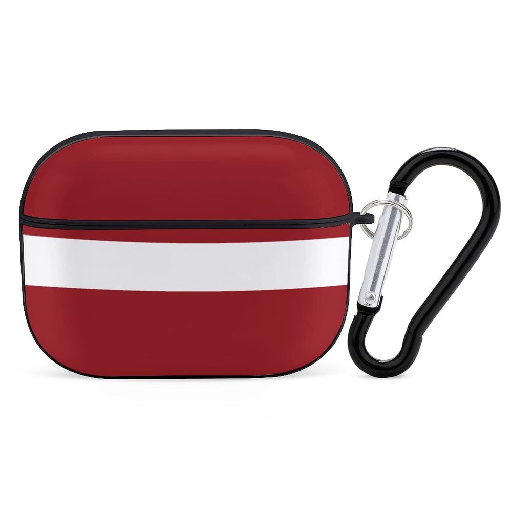 Latvia Flag Compatible with AirPods Pro case Protective Cover, Cute Protective Shockproof Protective Cover with Keychain, Wireless Charging Box, Woman, Man