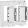 2 Gang Brush Wall Plate White Double Gang 2 outlet Cable Management for TV Cables Coax, HDMI, Ethernet Cables, Speaker Wires, low voltage Universal Pass Through view 2