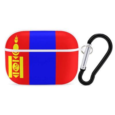 Mongolian Flag Compatible with AirPods Pro case Protective Cover, Cute Protective Shockproof Protective Cover with Keychain, Wireless Charging Box, Woman, Man