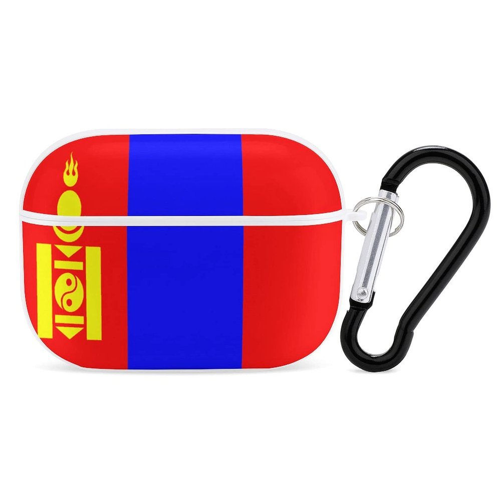 Mongolian Flag Compatible with AirPods Pro case Protective Cover, Cute Protective Shockproof Protective Cover with Keychain, Wireless Charging Box, Woman, Man