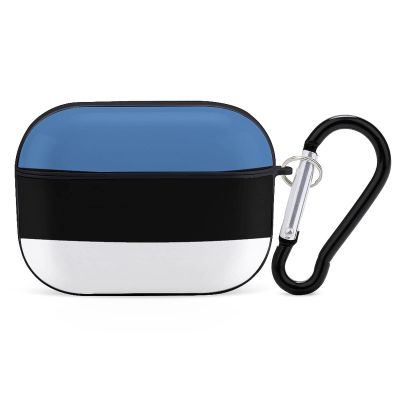 Flag of Estonia Compatible with AirPods Pro case Protective Cover, Cute Protective Shockproof Protective Cover with Keychain, Wireless Charging Box, Woman, Man