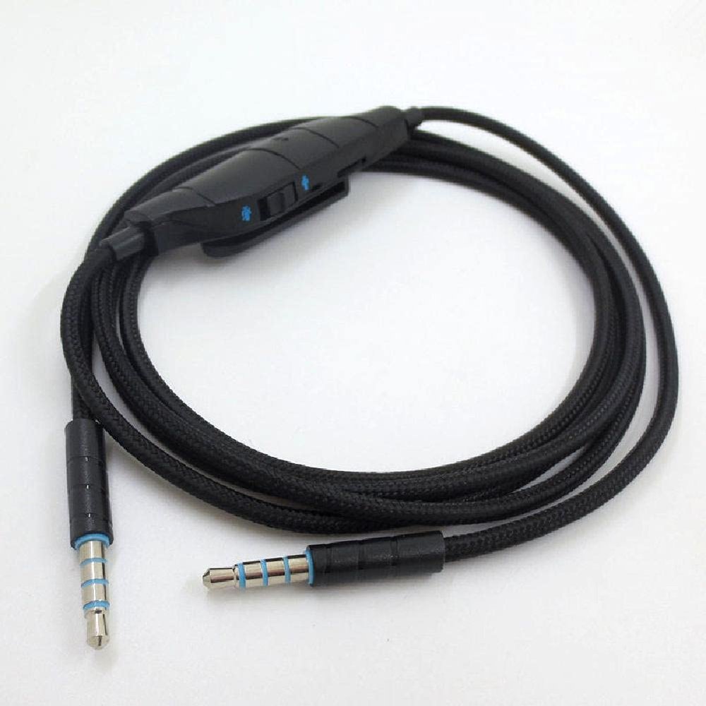 100Hz-20KHz 3.5MM Headphone Replacement Audio Cable Cord Line with Volume Control for Logitech G633 G635 G933 G935 Game Headset