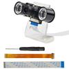 1080P 130 Degree Wide Angle 5 Megapixel Fish Eye Lens Infrared Light Night Vison Camera Kit for Raspberry Pi 4B/3B+/Zero/WH view 3