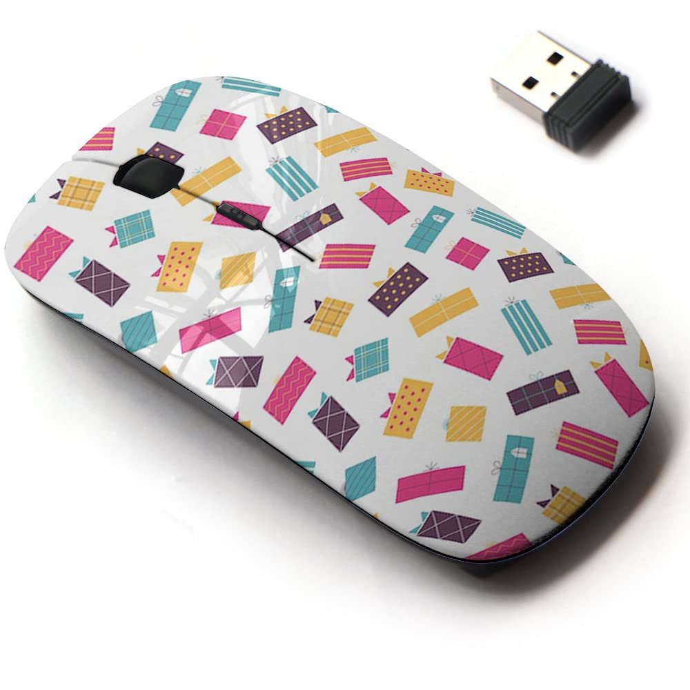 2.4G Wireless Mouse with Cute Pattern Design for All Laptops and Desktops with Nano Receiver - Colorful Gift Boxes