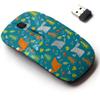 2.4G Wireless Mouse with Cute Pattern Design for All Laptops and Desktops with Nano Receiver - Forest Wolf view 1