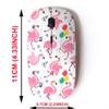 2.4G Wireless Mouse with Cute Pattern Design for All Laptops and Desktops with Nano Receiver - Festive Cartoon Flamingos view 2