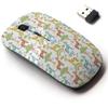 2.4G Wireless Mouse with Cute Pattern Design for All Laptops and Desktops with Nano Receiver - Bright Childish Animals view 1