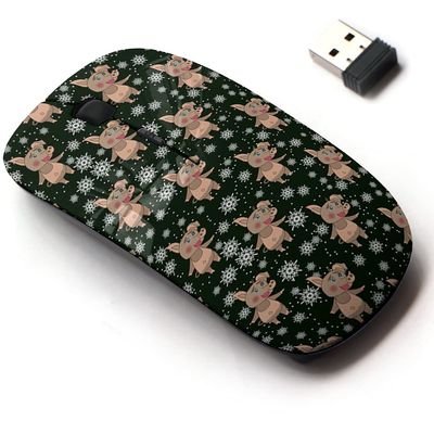 2.4G Wireless Mouse with Cute Pattern Design for All Laptops and Desktops with Nano Receiver - Christmas Packaging Textiles