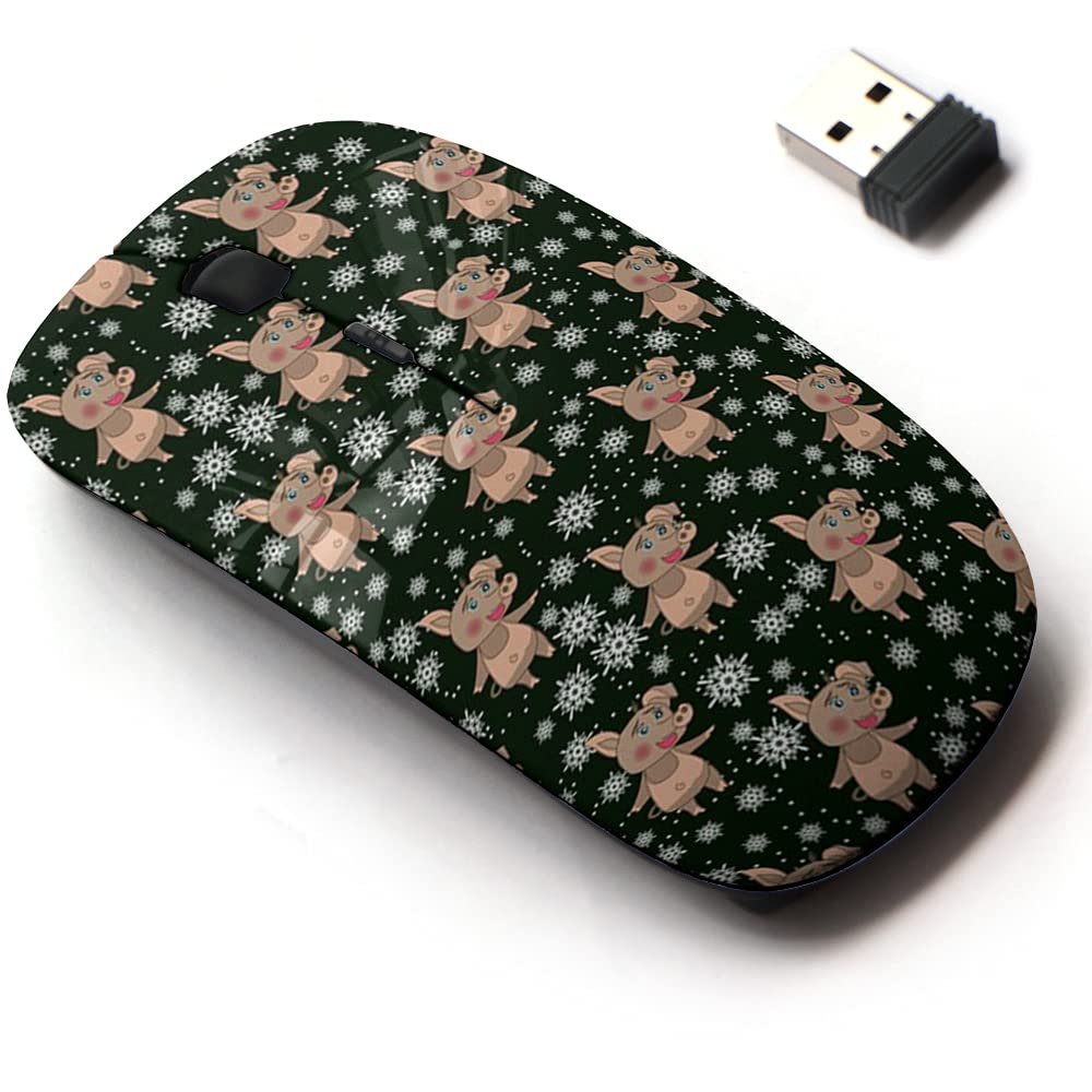 2.4G Wireless Mouse with Cute Pattern Design for All Laptops and Desktops with Nano Receiver - Christmas Packaging Textiles