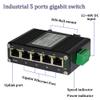 Mini Industrial 5-Port Gigabit Ethernet Switch - Hardened, 10/100/1000Mbps, Din Rail & Wall Mountable (-40 to 167 F), 10Gbps Switching Capacity view 2