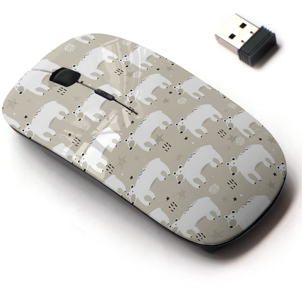 2.4G Wireless Mouse with Cute Pattern Design for All Laptops and Desktops with Nano Receiver - Bears