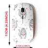 2.4G Wireless Mouse with Cute Pattern Design for All Laptops and Desktops with Nano Receiver - Cute Grey cat view 2