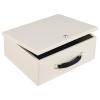 Dalmbox Portable Fire Safe Box with Key Lock, Fire Resistant Metal Lock Box for Documents, Security Strong Storage Box Safety Deposit Box for Home, Outside, Car, XL Large,13.2x 11x 5.1'', Beige view 1