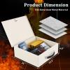 Dalmbox Portable Fire Safe Box with Key Lock, Fire Resistant Metal Lock Box for Documents, Security Strong Storage Box Safety Deposit Box for Home, Outside, Car, XL Large,13.2x 11x 5.1'', Beige view 2