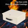 Dalmbox Portable Fire Safe Box with Key Lock, Fire Resistant Metal Lock Box for Documents, Security Strong Storage Box Safety Deposit Box for Home, Outside, Car, XL Large,13.2x 11x 5.1'', Beige view 3