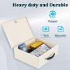 Dalmbox Portable Fire Safe Box with Key Lock, Fire Resistant Metal Lock Box for Documents, Security Strong Storage Box Safety Deposit Box for Home, Outside, Car, XL Large,13.2x 11x 5.1'', Beige view 4