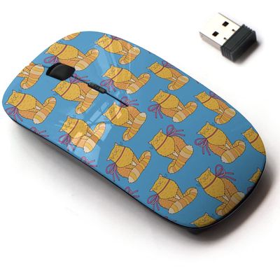2.4G Wireless Mouse with Cute Pattern Design for All Laptops and Desktops with Nano Receiver - Cute cat
