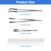 AngleKai 3PCS Tip Tweezers, Silicone Rubber Flat Tipped Tweezers Bent Tip for Jewelry Coin Stamp (Black) view 2