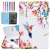 for Kindle fire HD 8 Case, Case for Amazon Fire HD 8 Tablet (8th/7th/6th Generation, 2018/2017/2016 Release), Funut Premium PU Leather Folio Smart Cover with Auto Wake/Sleep, Cute Bird view 1