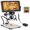 7" LCD Digital Microscope 1200X,Leipan 12MP Coin Microscope with Screen for Adults,1080P Coin Magnifier with 12pcs Slides,Wired Remote,2 Side Lights,Windows/Mac OS Compatible view 1