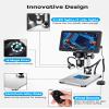 7" LCD Digital Microscope 1200X,Leipan 12MP Coin Microscope with Screen for Adults,1080P Coin Magnifier with 12pcs Slides,Wired Remote,2 Side Lights,Windows/Mac OS Compatible view 4