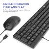 (10PACK) Wired Keyboard and Mouse,Rii RK203 Ultra Full Size Slim USB Basic Wired Keyboard Mouse Combo Set with Number Pad for Computer,Laptop,PC,Notebook,Windows view 2