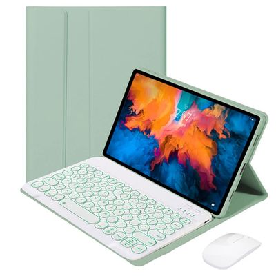 QYiD Keyboard Case for Lenovo Tab M10 FHD Plus 10.3 Inch (TB-X606F / TB-X606X), Slim Shell Keyboard Case Cute Round Key 7 Color Backlight Keyboard & Mouse for Lenovo Tab M10 Plus 10.3", Green