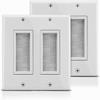 2 Pack Universal Double Brush 2 Gang Passthrough Wall Plate for all of your Audio Video Cables HDMI, Streaming Cables, Cat 5, Cat6 Network and Gaming Cables view 1
