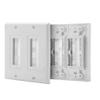 2 Pack Universal Double Brush 2 Gang Passthrough Wall Plate for all of your Audio Video Cables HDMI, Streaming Cables, Cat 5, Cat6 Network and Gaming Cables view 3