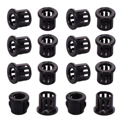 Juvielich 100Pcs Cable Hose Snap Bushing Grommet 10mm Mounted Dia Locking Snap Bushing Grommet,SK-10 Black