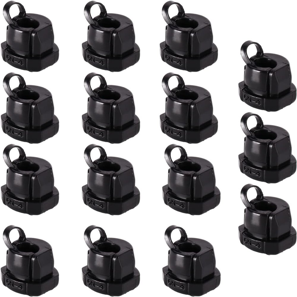 Juvielich Round Cable Wire Strain Relief Bush Grommet Round Strain Relief Bushing Electric Cable Protection Cord Buckle 6N-4 15 Pcs