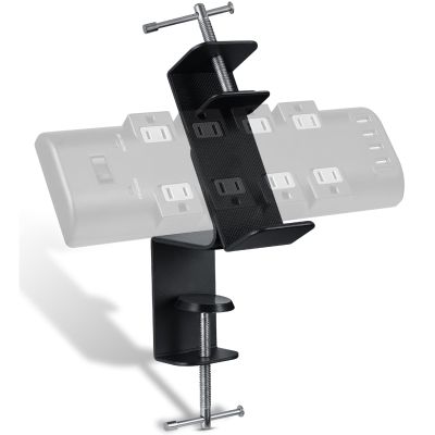 CLOOLC Desk Clamp for Power Strip - Removable Holder for Desk Edge - Sturdy Table Mount - Fits 2.55" to 4.13" Width - Black