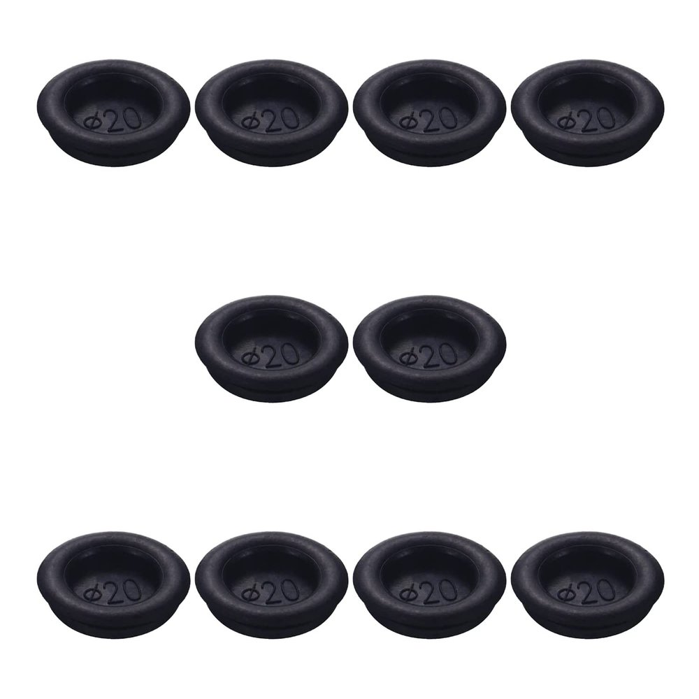 Juvielich Rubber Grommet 30Pcs 20mm Dia Wire Protector Hole Plugs Rubber Grommets Electrical Wire Gasket Black