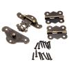 Door Hasp Latch 1Pc Antique Bronze Jewelry Wooden Box Lock Case Toggle Hasp Latch with 2Pcs Cabinet Hinges Iron Vintage Furniture Hardware view 1
