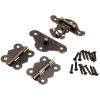 Door Hasp Latch 1Pc Antique Bronze Jewelry Wooden Box Lock Case Toggle Hasp Latch with 2Pcs Cabinet Hinges Iron Vintage Furniture Hardware view 3