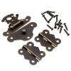 Door Hasp Latch 1Pc Antique Bronze Jewelry Wooden Box Lock Case Toggle Hasp Latch with 2Pcs Cabinet Hinges Iron Vintage Furniture Hardware view 4