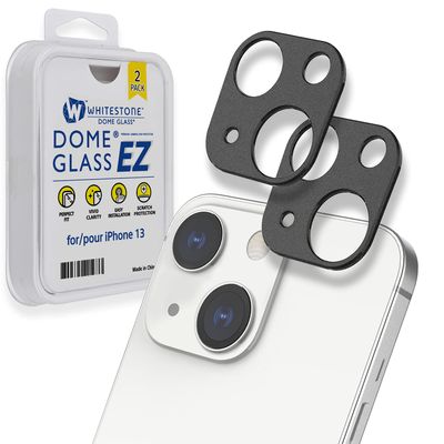 [Dome Camera EZ] Apple iPhone 13 (6.1") Camera Protector by Whitestone [One Touch Installation] Scratch-Resistant Camera Lens Protector - Two Pack