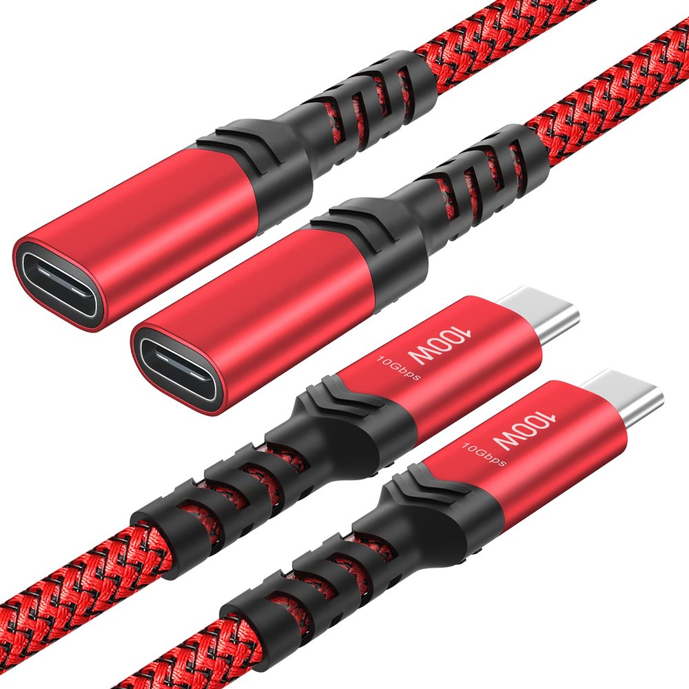 Besgoods USB C Extension Cable, 3ft USB 3.2 10Gbps Data Transfer Male to Female USB-C Extender 4K Video Audio Output Compatible with iPhone 17,PD Docking Station,MacBook,Switch,Dell XPS,SSD2Pack,Red