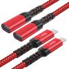 Besgoods USB C Extension Cable, 3ft USB 3.2 10Gbps Data Transfer Male to Female USB-C Extender 4K Video Audio Output Compatible with iPhone 17,PD Docking Station,MacBook,Switch,Dell XPS,SSD2Pack,Red view 1