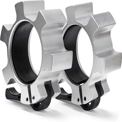 Barbell Clamp,Olympic Barbell Clamps,Aluminium Alloy Barbell Clips,Quick Release Weight Bar Clamps Dumbbell Locking Spin Clip 2 inch for Weightlifting, Olympic Lifts and Strength Training ,1 Pair