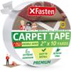 XFasten Double-Sided Carpet Tape for Area Rugs, 2 Inch x 10 Yards (30 Ft), 1-Inch Core Heavy Duty Grippy Residue-Free Silicone Adhesive Keeps Rugs in Place on Hardwood, Laminate and Tile Floors view 1