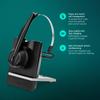 EPOS Impact D 10 Phone II - Wireless DECT Mono Ear Convertible Headset for Connection to a Desk Phone, Black view 3