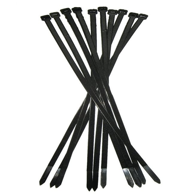 100 PC 15" x 3/16" Black Cable Ties