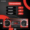 AudioBox RXC-25BT Retrobox 2 Way Speaker System Boombox w/Bluetooth Connectivity, AM/FM/SW, USB and SD Card Connection, & Cassette Player, Red view 4