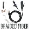 Tactical Mic & Earpiece Braided Fiber Kit - Quick Disconnect Compatible w/Harris/Tait TP3000/8000/9000 Series view 1