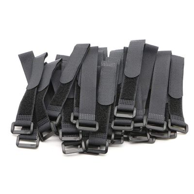 Elantek 25pcs Black Reusable Fastening Cable Straps, Hook and Loop Cable Tie Down Straps 0.8" x 6"